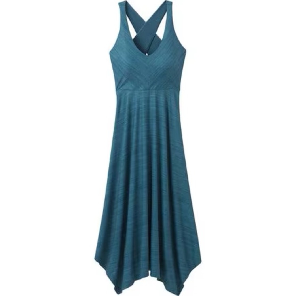 Prana Josephine Teal Criss-Cross Back Dress